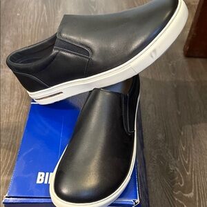 Birkenstock Oswego Black Leather Men's Slip-Ons